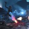 Aliens: Colonial Marines - Xenomorphs leap into the fray against a solitary space marine.