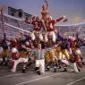 Goal-den age: Debbie Reynolds as the ball in the football ballet from 'I Love Melvin'