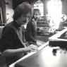 John Carpenter (left) and Alan Howarth in 1981, creating a landmark in electronic music for the cinema