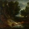 'The Watering Place': Gainsborough's trees are ideals of foliage, vast greenish ink spatters against the sky