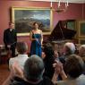 Leif Ove Andsnes, Eivind Holtsmark Ringstad and Sharon Kam after their performance of Schumann's 'Märchenerzählungen' in Baroniet Rosendal's Red Room