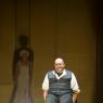 Jeffrey Lloyd-Roberts's Herman is visited by Josephine Barstow's ghost Countess in Opera North's production of Tchaikovsky's 'Queen of Spades'