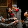 Handless Lavinia attempts to clasp her father, Titus Andronicus