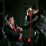 Dial R for Rhino: protagonist Bérenger (Serge Maggiani, left) witnesses the metamorphosis of friend Jean (Hugues Quester)
