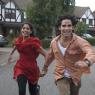 On the run: Amara Karan and Reece Ritchie play newlyweds facing an, ahem, problem