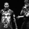 Kanye West (left) and Jay-Z in Givenchy-designed 'Watch the Throne' outfits