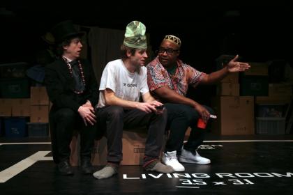 Three-way bromance: Matthew Steer (Elms), Will Adamsdale (Guy) and Jason Barnett (Fortunately Maybe)