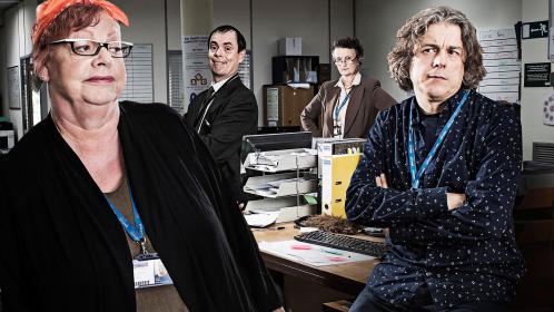 Jo Brand and Alan Davies as caring but careworn social workers in 'Damned'