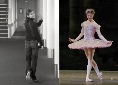 Off and on: Cojocaru as herself and as Princess Aurora in 'The Sleeping Beauty'