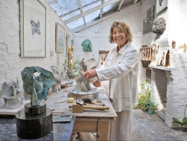 Helaine Blumenfeld in her studio in Grantchester, 2012