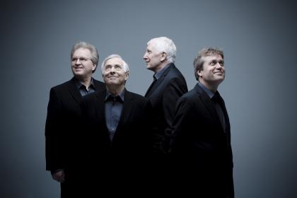 The Hilliard Ensemble, able to face in all musical directions. From left, David James, Rogers Covey-Crump, Gordon Jones and Steven Harrold