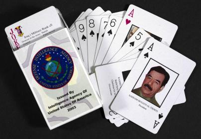 Helping to identify the enemy: Iraq War Playing Cards, 2003, issued by the Intelligence Agency of United States