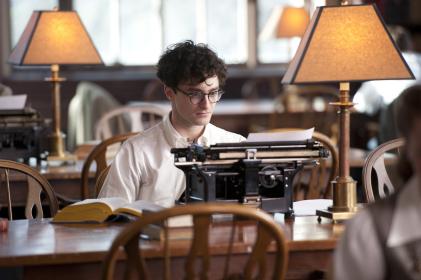 Daniel Radcliffe as a young, bespectacled Allen Ginsberg