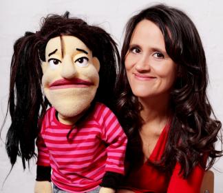 Nina Conti and Nina, one of several new puppets in her show 'Dolly Mixtures'