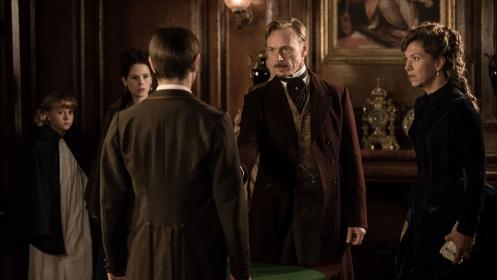 Pistols at dawn? No, it's dice at midnight for Weston (Ben Daniels, centre) and Moray (Emun Elliott)