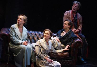Helen Schlesinger (Elizabeth), Sarah Woodward (Vanessa), Joseph Timms (Terence) and Simon Shepherd (Geoffrey) in `Bracken Moor'