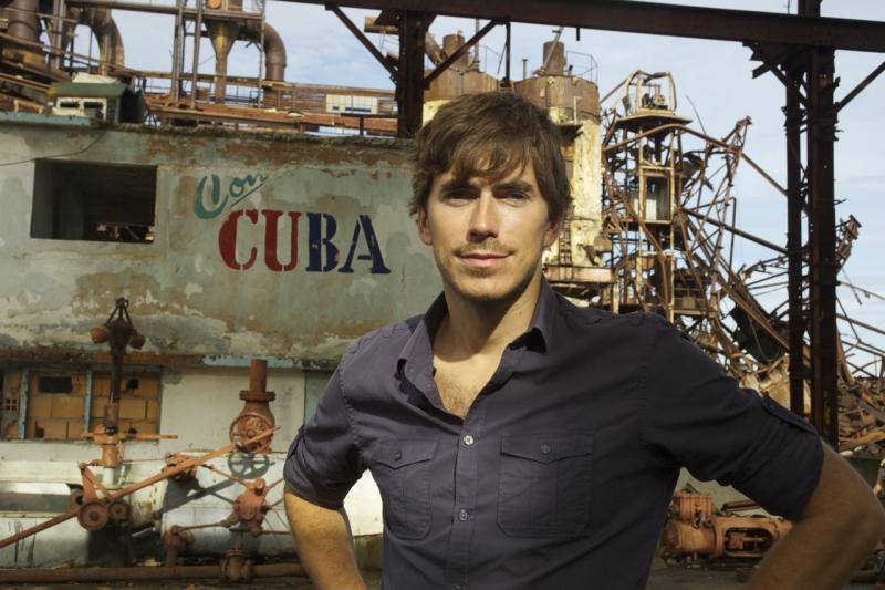 Simon Reeve outside a derelict sugar mill in Havana, Cuba