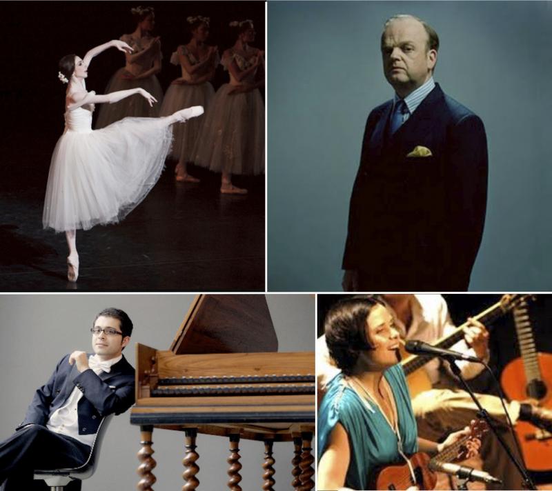 Four stars in four arts: ballerina Bridgett Zehr, actor Toby Jones, singer Mara Carlyle and harpsichordist Mahan Esfahani