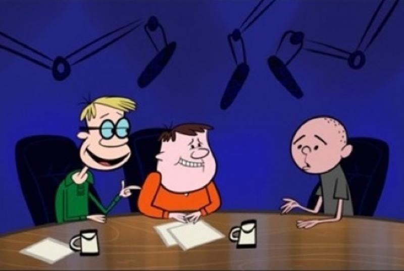 Round-table discussion: Stephen Merchant, Ricky Gervais and Karl Pilkington Round-table discussion: Stephen Merchant, Ricky Gervais and Karl Pilkington