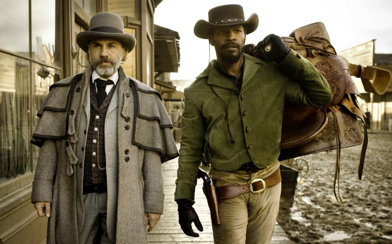 They're mad as hell and they're not going to take it any more: Christoph Waltz as Schultz and Jamie Foxx as Django