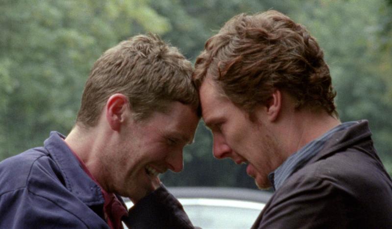 Nick (Shaun Evans, left) and David (Benedict Cumberbatch) enact brotherly bonding ritual