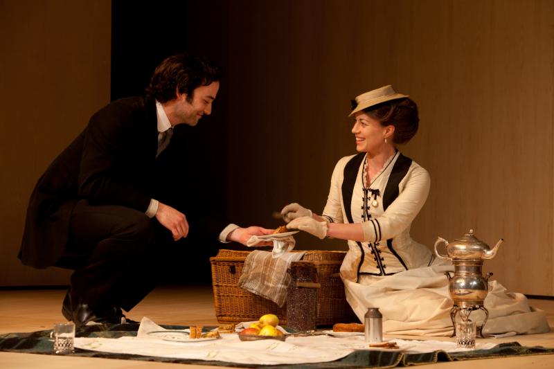 Russian doll: Kezia Burrows' Anyuta charms Nicholas Shaw's rather rigid Misail