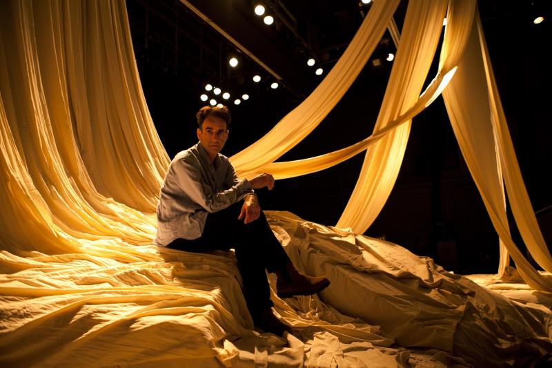 Dances with light: Michael Hulls amid the set for his new work with Russell Maliphant, The Rodin Project