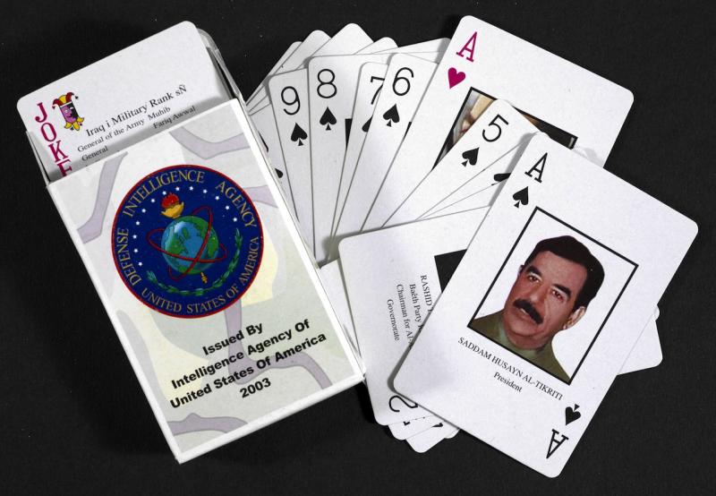 Helping to identify the enemy: Iraq War Playing Cards, 2003, issued by the Intelligence Agency of United States