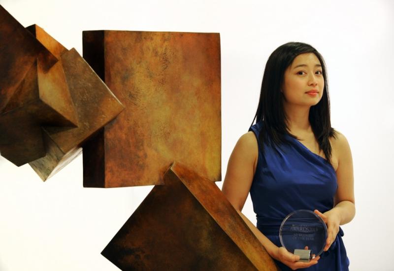 Mei Yi Foo with her Newcomer of the Year award at Kings Place yesterday