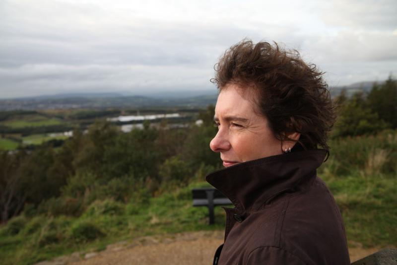 Face in a landscape: Jeanette Winterson above her childhood home, Accrington