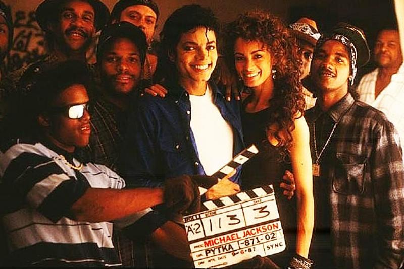 Jackson shooting the video for 'The Way You Make Me Feel', featuring Tatiana Thumbtzen