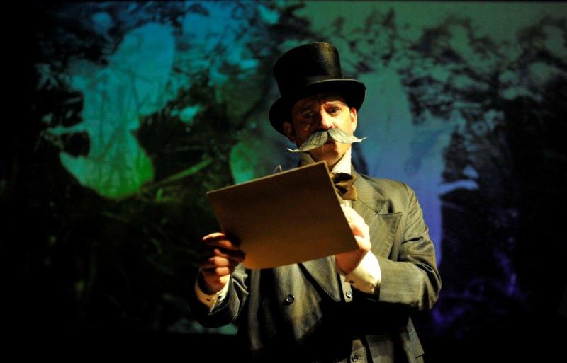 Javier Marzan as Conan Doyle. Moustache not actor's own