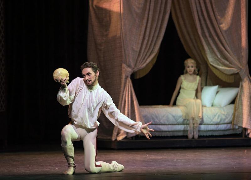 Never a skull moment: Sergei Polunin's Rudolf terrorises his wife Stephanie (Anastasia Limenko)