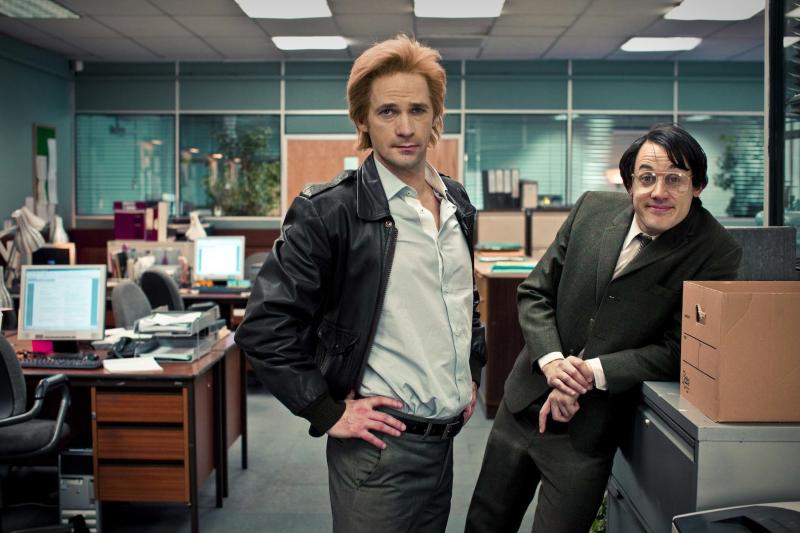 Seb Cardinal and Dustin Demri-Burns as the office flirts
