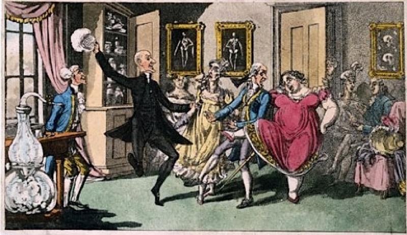 Xmas trip: Rowlandson’s 'Doctor and Mrs Syntax with a party of friends, experimenting with laughing gas' at the Wellcome Collection’s exhibition 'High Society: Mind-altering drugs'
