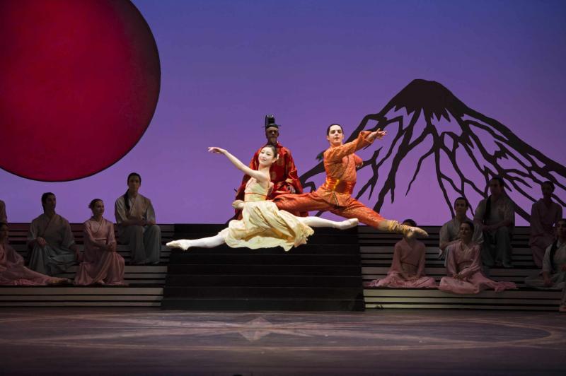 Beautiful dancing from Momoko Hirata as Princess Belle Sakura and Joseph Caley as The Salamander Prince: their airiness and precision are among the production's highlights.