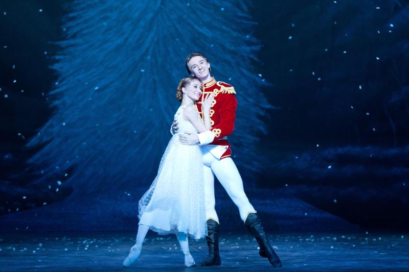 Daria Klimentová as Clara and Vadim Muntagirov as Nephew in English National Ballet's production of Nutcracker