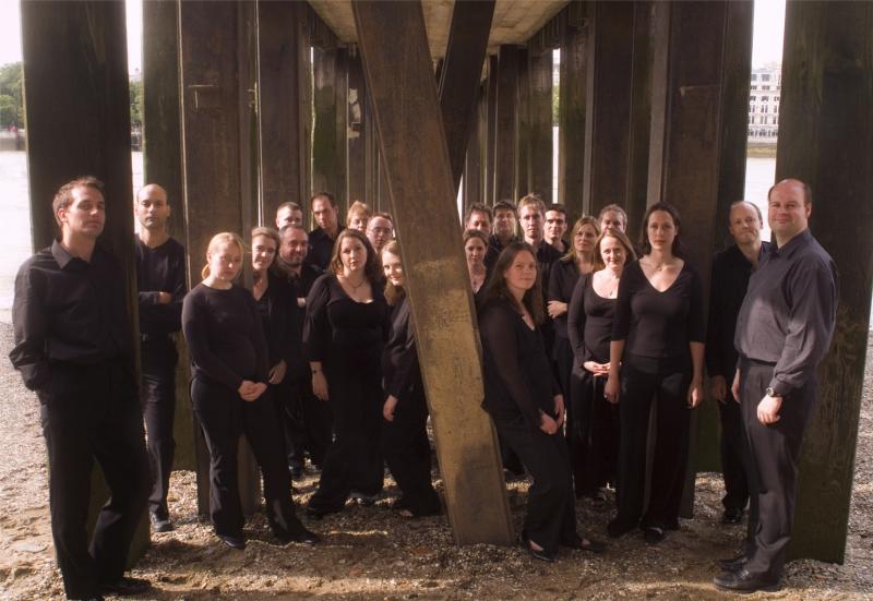 Polyphony singers and their conductor Stephen Layton (right)