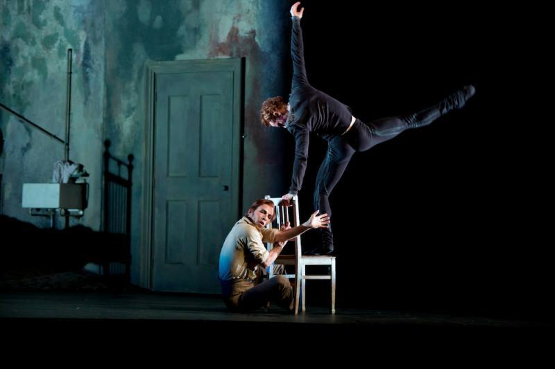 Scarlett passions: The young choreographer's recent Jack the Ripper ballet Sweet Violets, with Johan Kobborg and Steven McRae