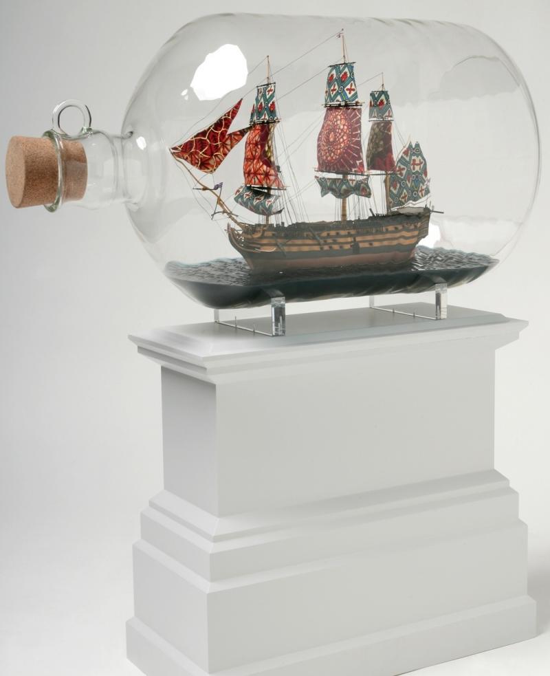 A model of Yinka Shonibare's 'Nelson's Ship in a Bottle'