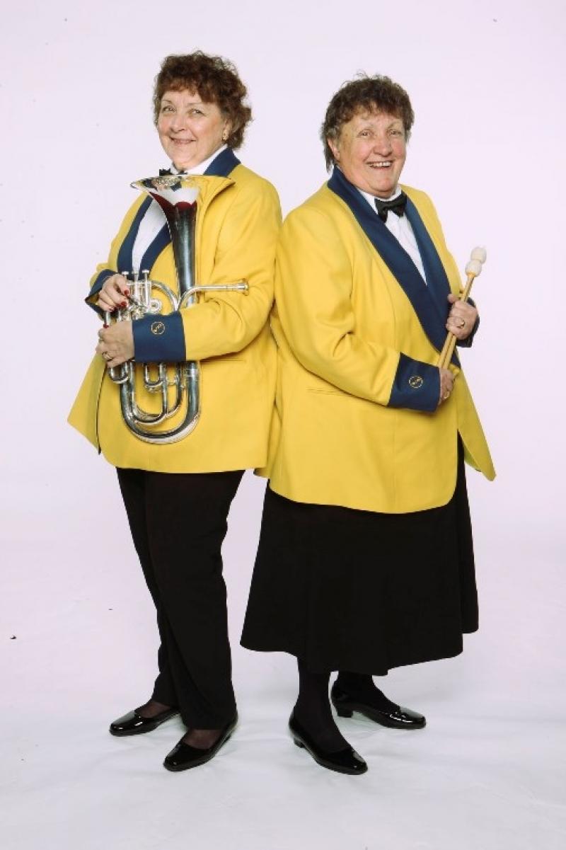 Natural performers - not sure about the playing, mind: the ladies of Dinnington Brass Band