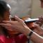 Taking a bow: Rosemary Nalden coaches a young pupil at Buskaid
