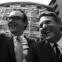 Eric Morecambe and Ernie Wise in front of Television Centre