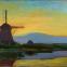 Piet Mondrian, Oostzijdse Mill with Extended Blue, Yellow and Purple Sky, 1907-8