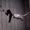 Parkour, or freerunning, performer wearing Anna Skodbo's Phannatiq clothing
