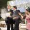 Simon Shepherd's Sir Norman takes a pasting from Ben Miller's Houston as Nancy Carroll (left) and Debbie Chazen look on