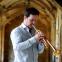 Trumpeter Simon Desbruslais grabs a quick spot of practice