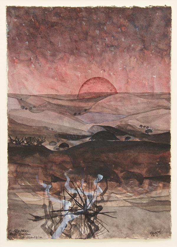 Alan Reynolds, Sunrise, 1957, watercolour on paper, Pallant House Gallery, Chichester (Michael Woodford Bequest 2015)