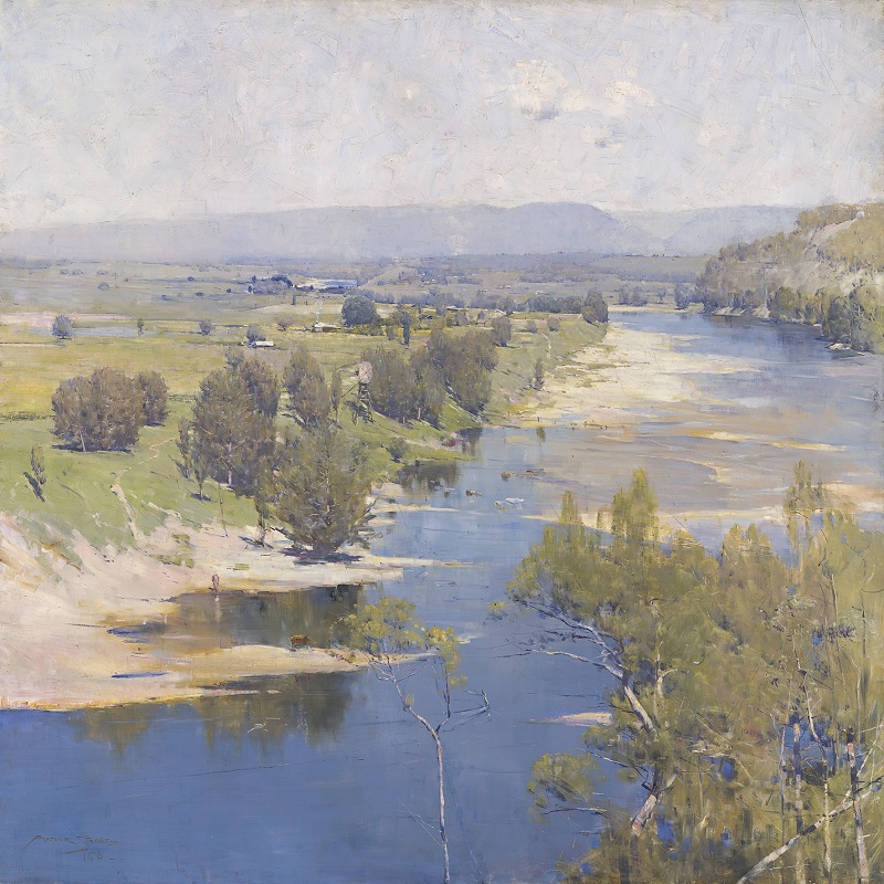 'The purple noon's transparent might' Arthur Streeton 1896	National Gallery of Victoria, Melbourne Purchased, 1896