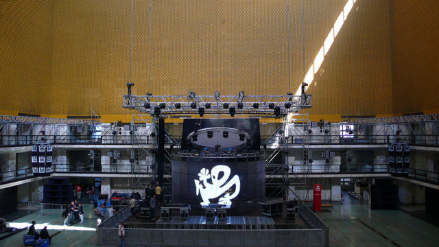 The Plastikman stage being set up